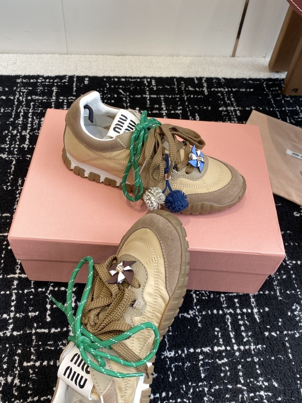 Miu Miu Canvas Suede Sneakers
