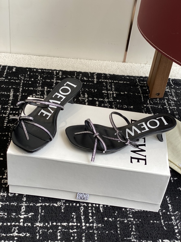 Loewe Black Petal Sandal