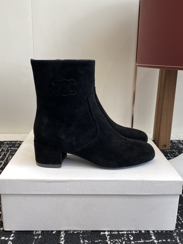Celine Triomphe Short Boots Havana