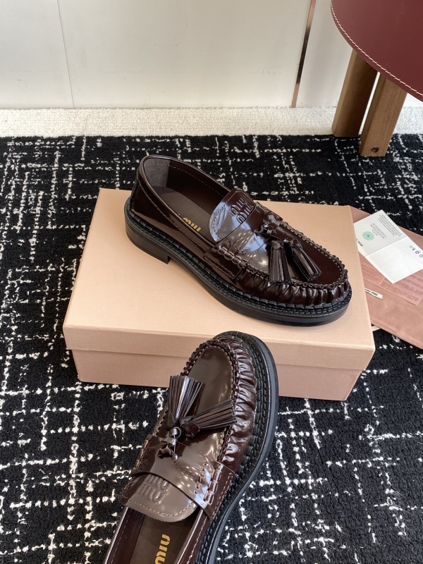 Miu Miu Mocassini Leather Loafer Flats