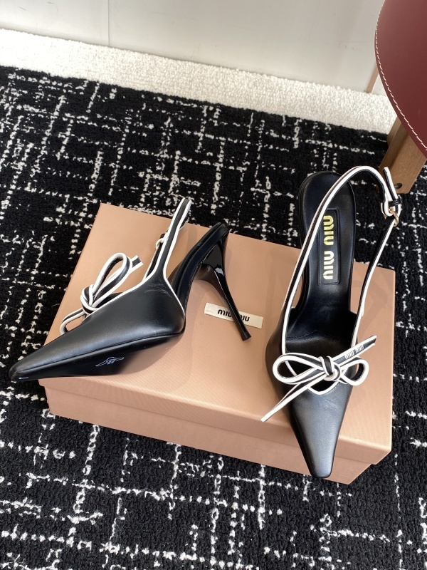 MiuMiu Bow Slingback Kitten Heel Pump