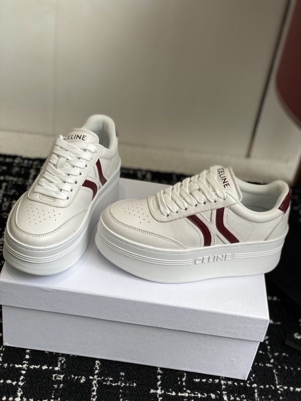 Block Sneakers with Back Triomphe and Wedge Outsole in Calfskin