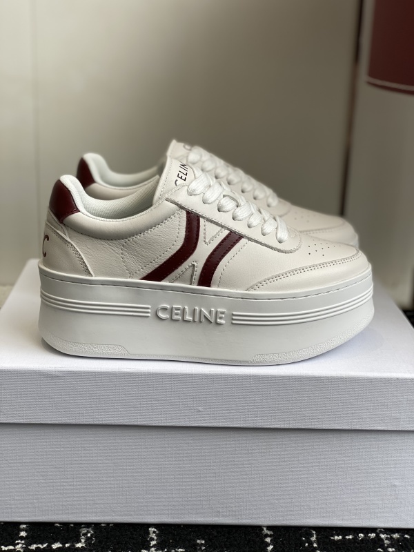 Block Sneakers with Back Triomphe and Wedge Outsole in Calfskin